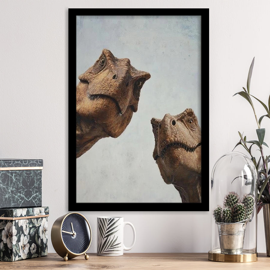 T Rex Wall Art, Mid Century Wall Art, Dinosaur Wall Art Print, Teal Orange Print, Framed Art Print, Fine Art Wall Decor