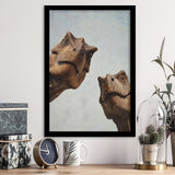 T Rex Wall Art, Mid Century Wall Art, Dinosaur Wall Art Print, Teal Orange Print, Framed Art Print, Fine Art Wall Decor