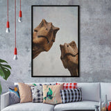 T Rex Wall Art, Mid Century Wall Art, Dinosaur Wall Art Print, Teal Orange Print, Framed Art Print, Fine Art Wall Decor