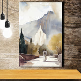 Temple Mountain Water Color, Canvas Painting, Canvas Prints Wall Art Decor