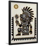 Tezcatlipoca Wall Art, Aztec Mexico Folk Art Print, Indigenous Culture Decor, Framed Art Print, Fine Art Wall Decor