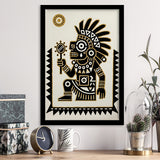 Tezcatlipoca Wall Art, Aztec Mexico Folk Art Print, Indigenous Culture Decor, Framed Art Print, Fine Art Wall Decor