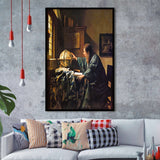 The Astronomer By Jan Vermeer Print,Jan Vermeer Art,Dutch Golden Age Art,Framed Art Prints Wall Decor, Picture Framed