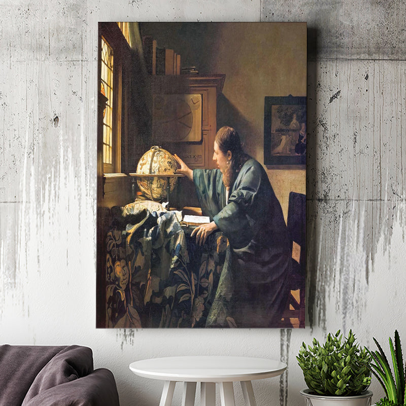 The Astronomer By Jan Vermeer Canvas Print,Jan Vermeer Art,Dutch Golden Age Art, Canvas Painting, Canvas Print Wall Art Decor
