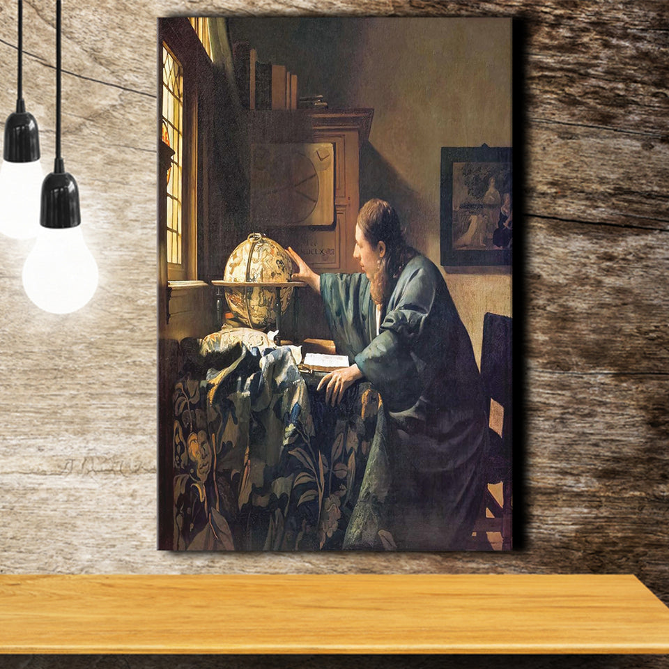 The Astronomer By Jan Vermeer Canvas Print,Jan Vermeer Art,Dutch Golden Age Art, Canvas Painting, Canvas Print Wall Art Decor