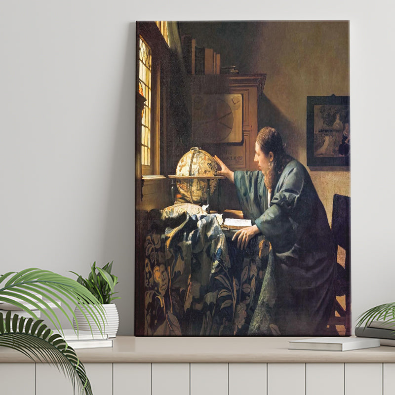 The Astronomer By Jan Vermeer Canvas Print,Jan Vermeer Art,Dutch Golden Age Art, Canvas Painting, Canvas Print Wall Art Decor