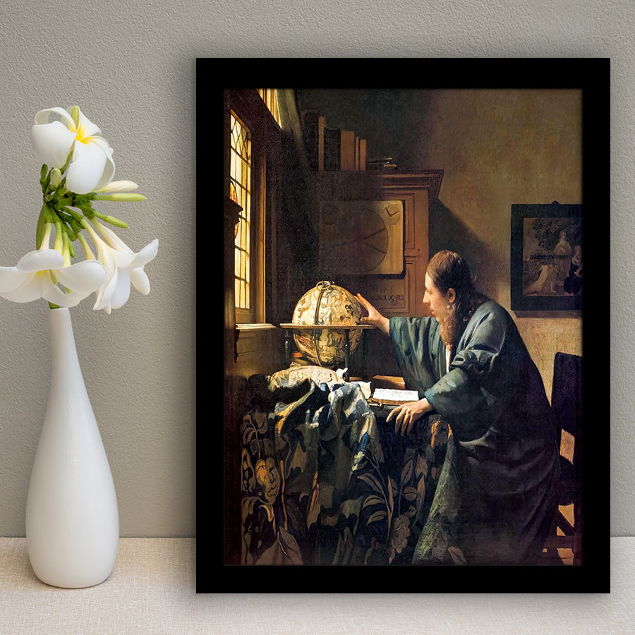 The Astronomer By Jan Vermeer Print,Jan Vermeer Art,Dutch Golden Age Art,Framed Art Prints Wall Decor, Picture Framed