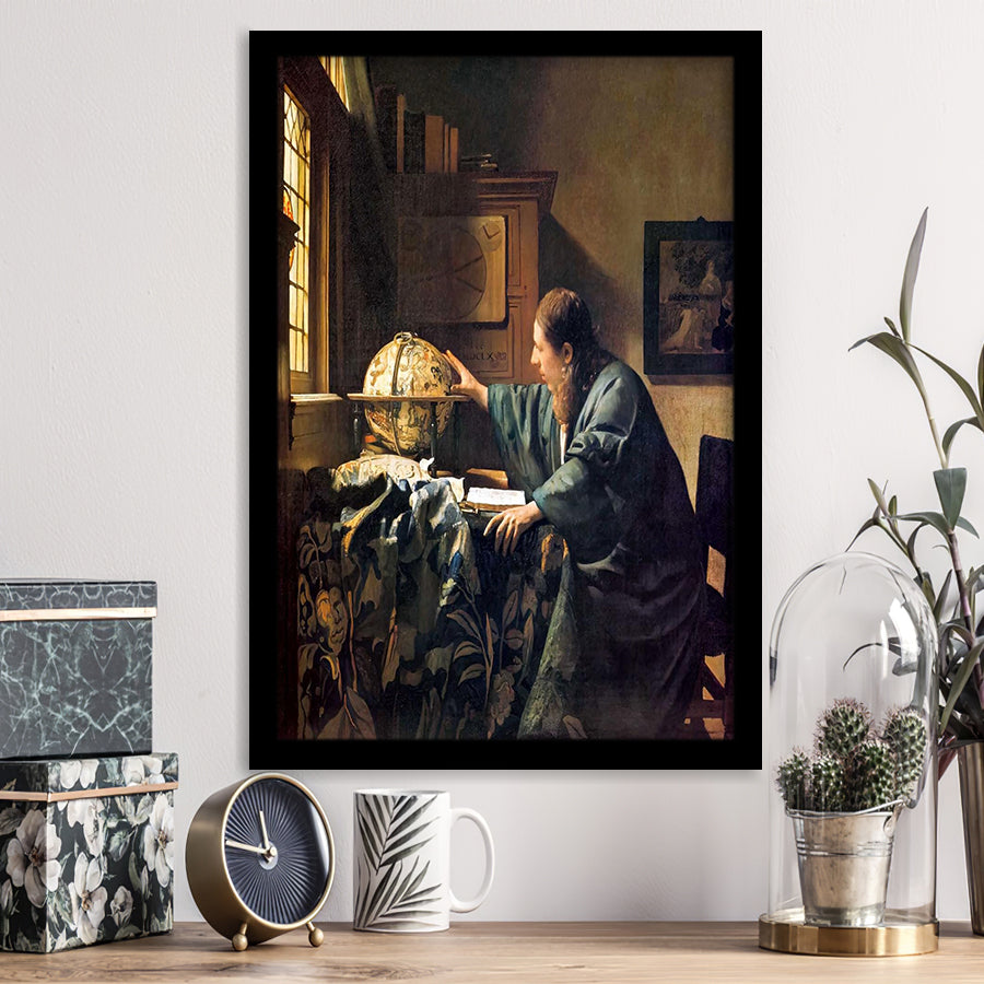The Astronomer By Jan Vermeer Print,Jan Vermeer Art,Dutch Golden Age Art,Framed Art Prints Wall Decor, Picture Framed