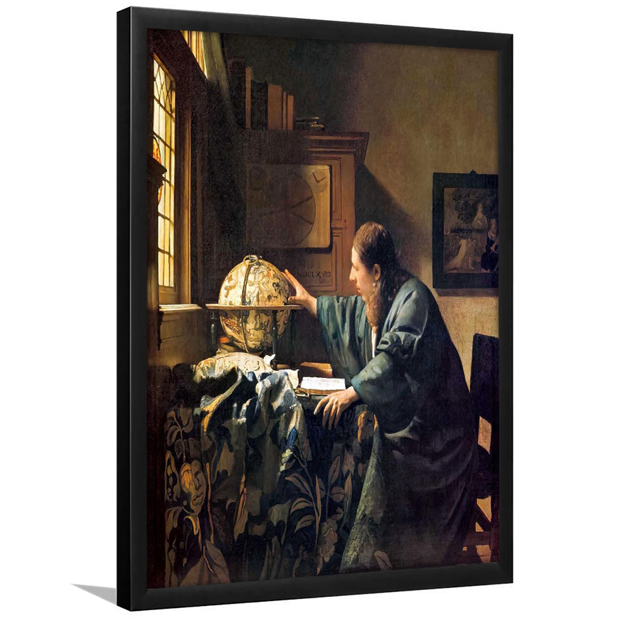 The Astronomer By Jan Vermeer Print,Jan Vermeer Art,Dutch Golden Age Art,Framed Art Prints Wall Decor, Picture Framed