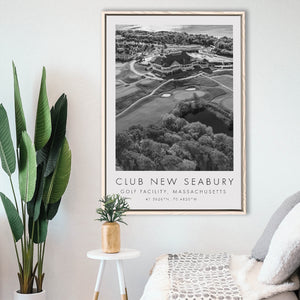 The Club at New Seabury Golf Course, Golf Art Print, Floating Frame, Framed Canvas Print Wall Art