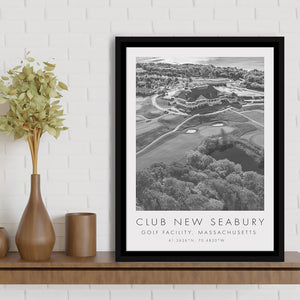 The Club at New Seabury Golf Course, Golf Art Print, Floating Frame, Framed Canvas Print Wall Art