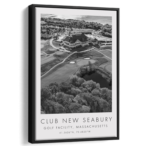 The Club at New Seabury Golf Course, Golf Art Print, Floating Frame, Framed Canvas Print Wall Art