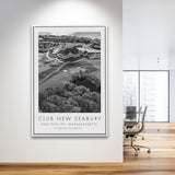 The Club at New Seabury Golf Course, Golf Art Print, Floating Frame, Framed Canvas Print Wall Art