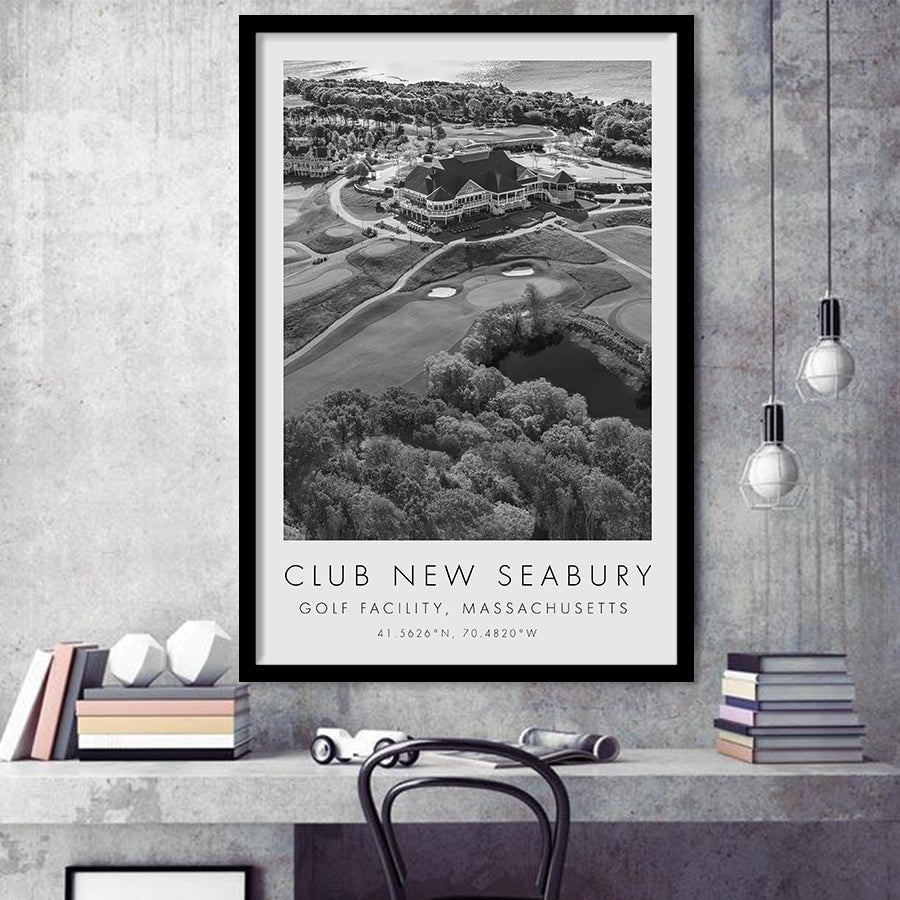 The Club at New Seabury Golf Course, Golf Art, Gift for him, Framed Art Print Wall Decor