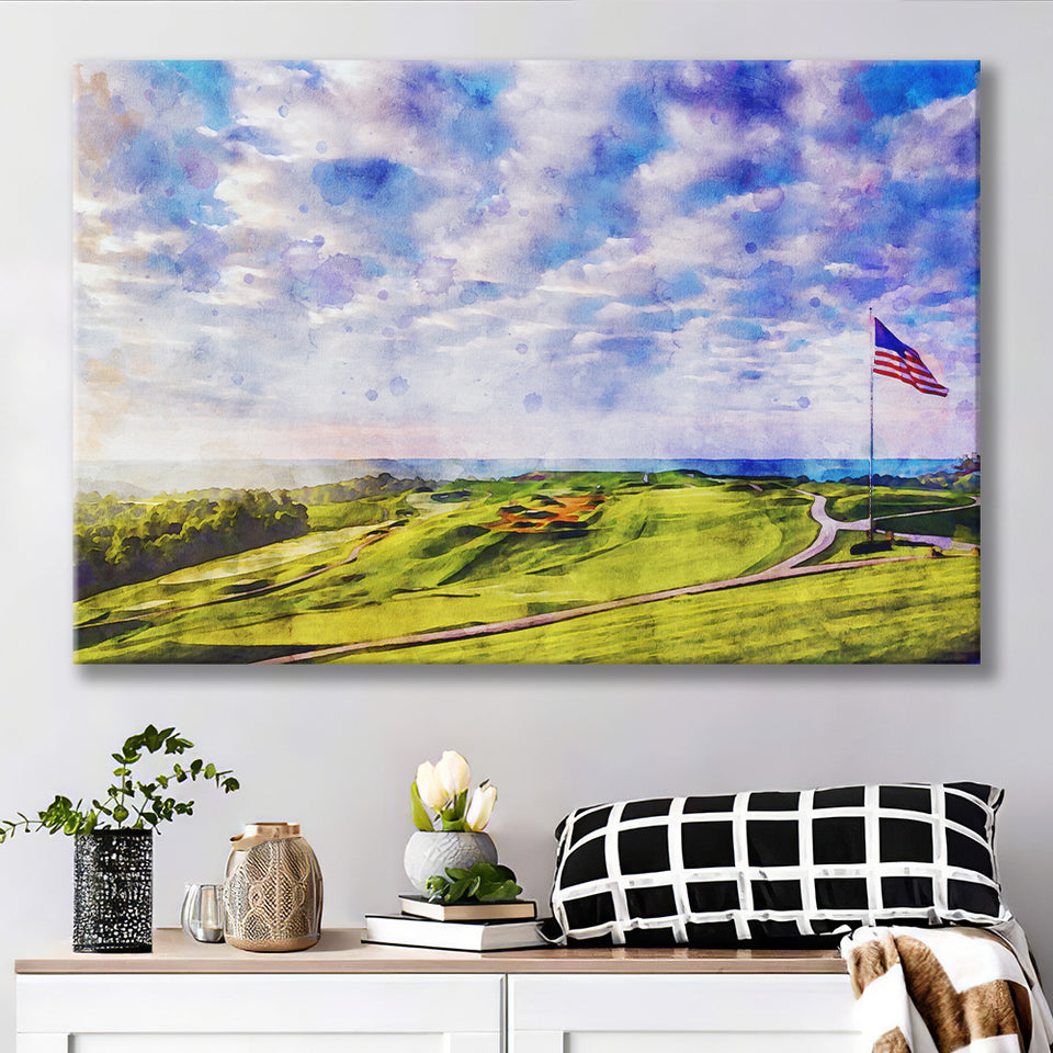 The Donald Ross Course At French Lick Watercolor Painting, Golf Art Print, Gift for him, Canvas Prints Wall Art