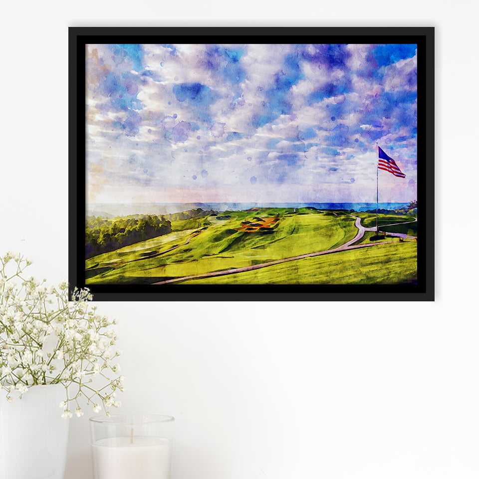 The Donald Ross Course At French Lick Watercolor Painting, Golf Art Print, Gift for him, Framed Canvas Prints Wall Art