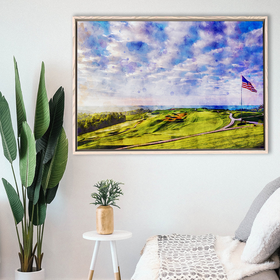 The Donald Ross Course At French Lick Watercolor Painting, Golf Art Print, Gift for him, Framed Canvas Prints Wall Art