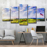 The Donald Ross Course At French Lick Watercolor Painting, Golf Art Print, Mixed 5 Panel, Canvas Prints Wall Art