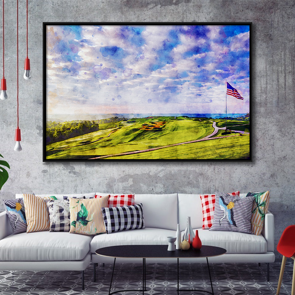 The Donald Ross Course At French Lick Watercolor Painting, Golf Art Print, Gift for him, Framed Canvas Prints Wall Art