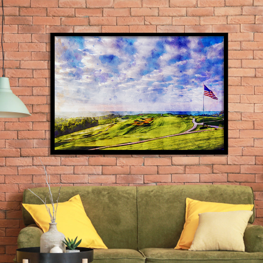 The Donald Ross Course At French Lick Watercolor Painting, Golf Art, Gift for him, Framed Art Prints Wall Decor