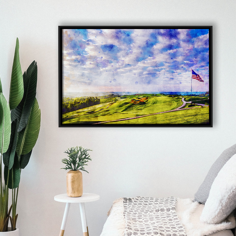 The Donald Ross Course At French Lick Watercolor Painting, Golf Art Print, Gift for him, Framed Canvas Prints Wall Art