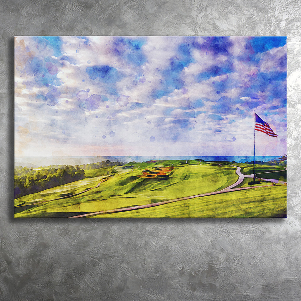 The Donald Ross Course At French Lick Watercolor Painting, Golf Art Print, Gift for him, Canvas Prints Wall Art