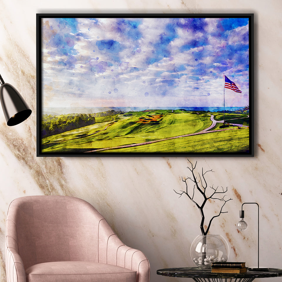 The Donald Ross Course At French Lick Watercolor Painting, Golf Art Print, Gift for him, Framed Canvas Prints Wall Art