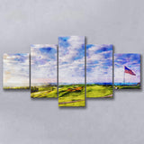 The Donald Ross Course At French Lick Watercolor Painting, Golf Art Print, Mixed 5 Panel, Canvas Prints Wall Art