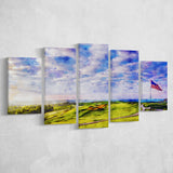 The Donald Ross Course At French Lick Watercolor Painting, Golf Art Print, Mixed 5 Panel, Canvas Prints Wall Art
