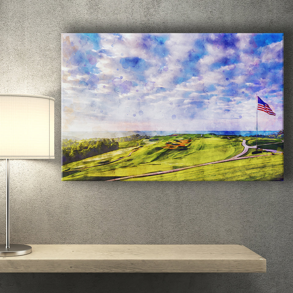 The Donald Ross Course At French Lick Watercolor Painting, Golf Art Print, Gift for him, Canvas Prints Wall Art