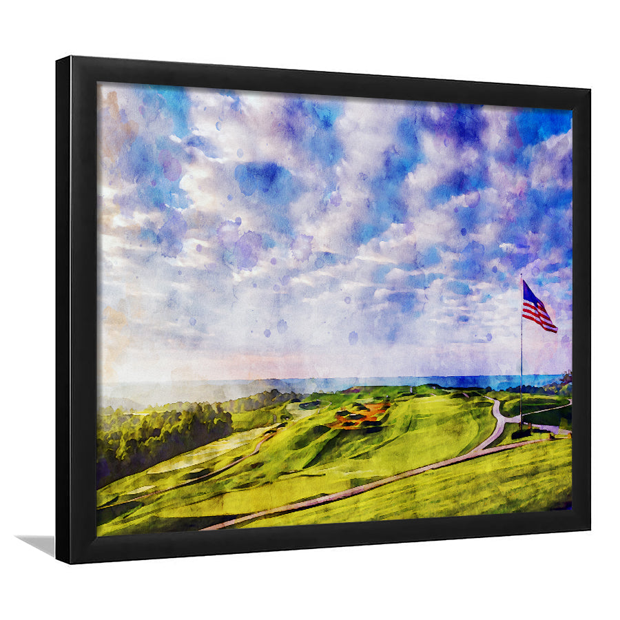 The Donald Ross Course At French Lick Watercolor Painting, Golf Art, Gift for him, Framed Art Prints Wall Decor