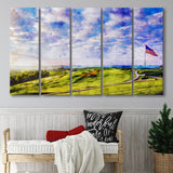 The Donald Ross Course At French Lick Watercolor Painting, Golf Art Print, Extra Large 5 Panel, Canvas Prints Wall Art