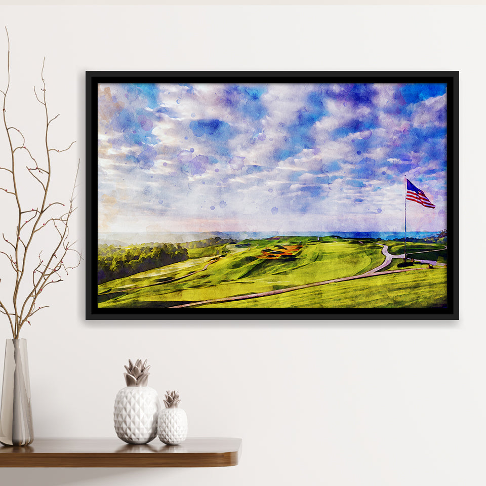 The Donald Ross Course At French Lick Watercolor Painting, Golf Art Print, Gift for him, Framed Canvas Prints Wall Art