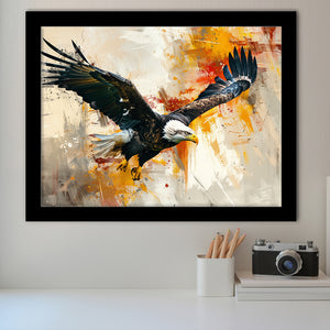 The Eagle Flying, Landscape Oil Painting, Framed Art Print Wall Decor, Picture Framed Painting Art