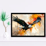 The Eagle Flying, Landscape Oil Painting, Framed Art Print Wall Decor, Picture Framed Painting Art