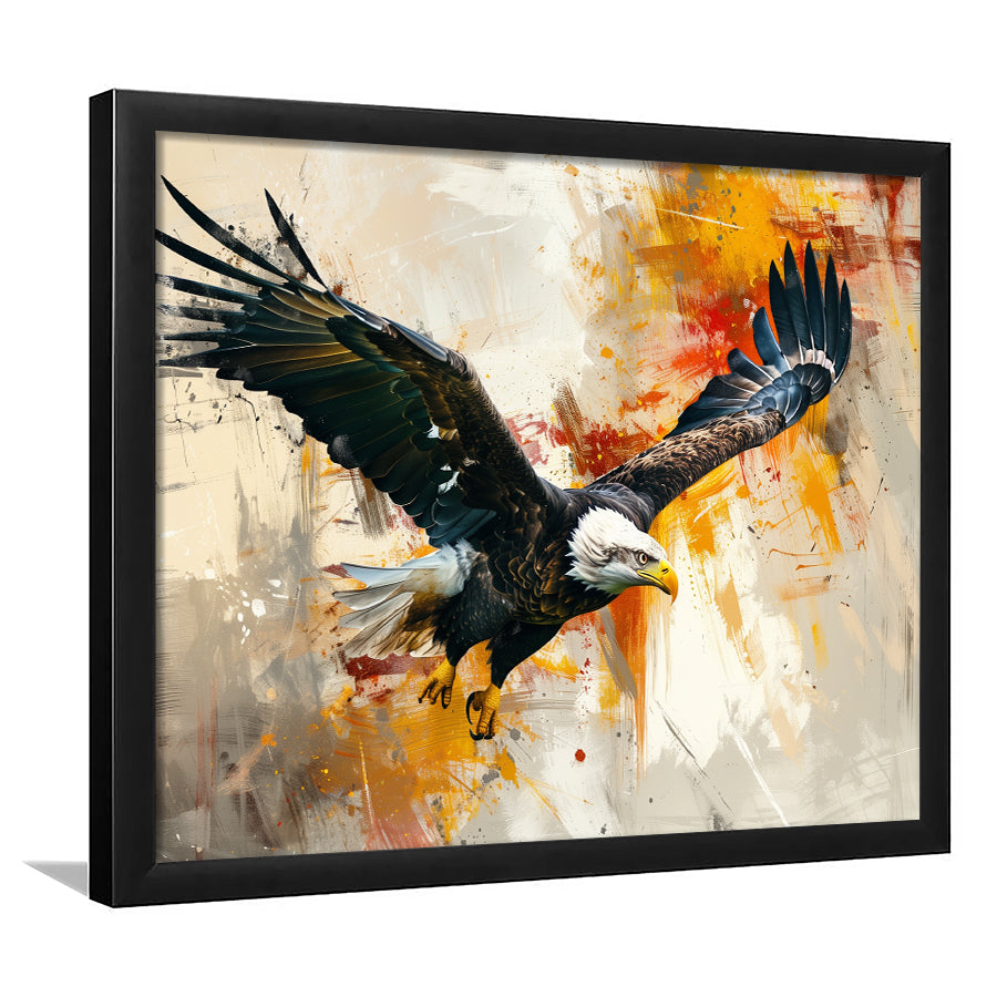 The Eagle Flying, Landscape Oil Painting, Framed Art Print Wall Decor, Picture Framed Painting Art