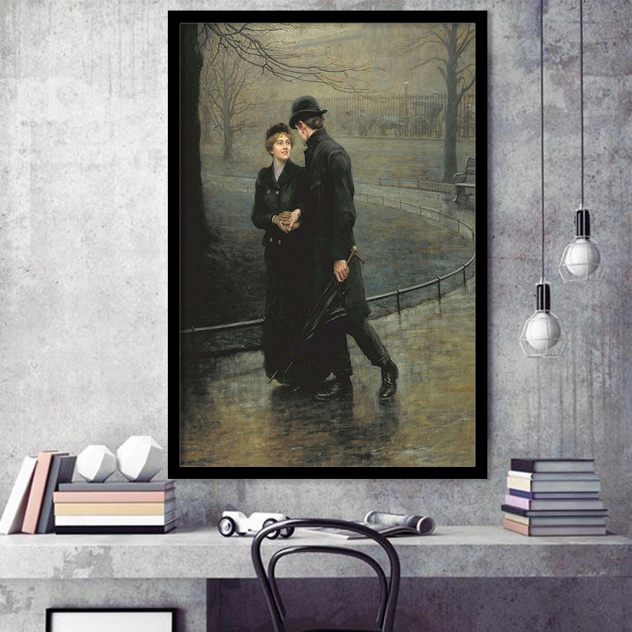 The Garden Of Eden, Romantic Antique Artwork, Couple In Love, Fine Art Print,Framed Art Prints Wall Decor, Picture Framed