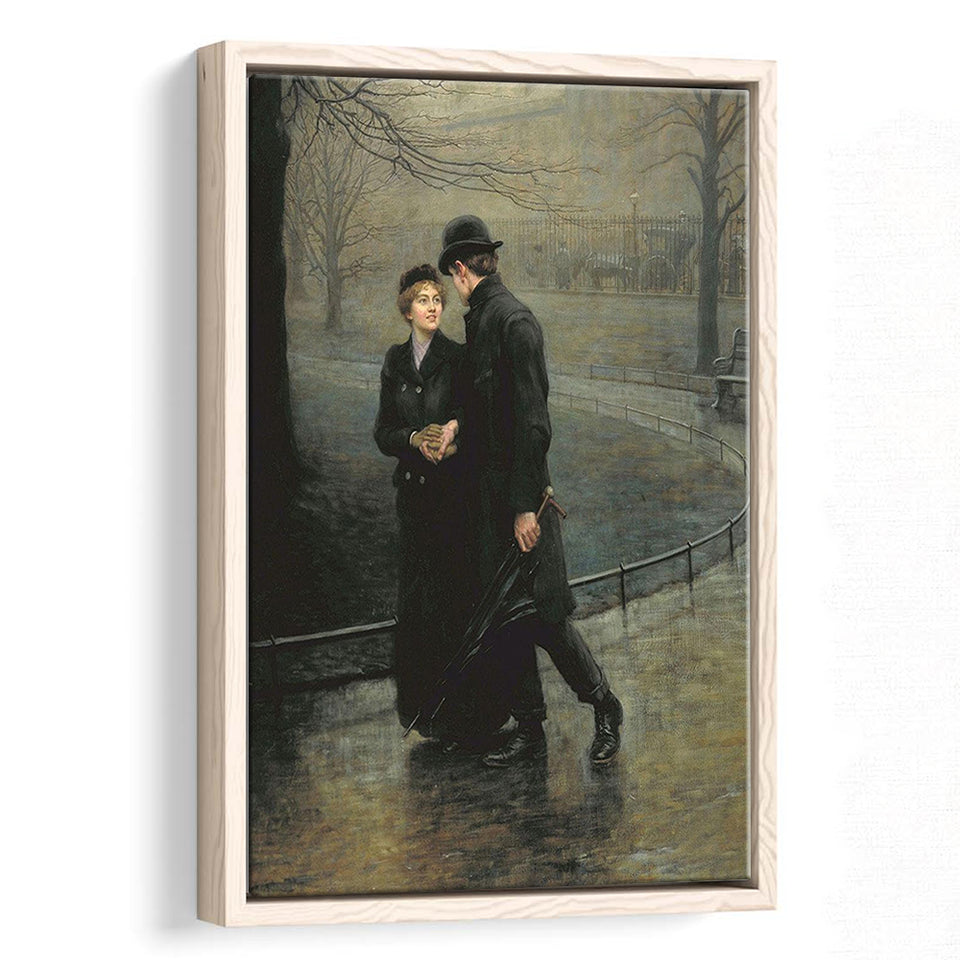 The Garden Of Eden, Romantic Antique Artwork, Couple In Love,Framed Canvas Prints Wall Art Decor, Floating Frame