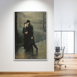 The Garden Of Eden, Romantic Antique Artwork, Couple In Love,Framed Canvas Prints Wall Art Decor, Floating Frame