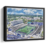 The Glass Bowl WaterColor Framed Canvas Prints, Toledo Ohio Watercolor, Stadium Art Gifts, Floating Frame