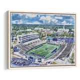 The Glass Bowl WaterColor Framed Canvas Prints, Toledo Ohio Watercolor, Stadium Art Gifts, Floating Frame