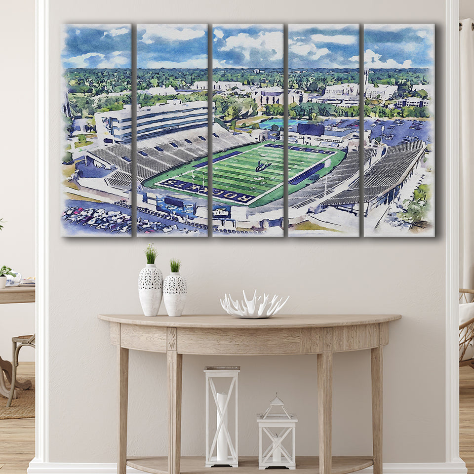 The Glass Bowl WaterColor 5 Panels B Mixed Canvas Prints, Extra Large, Toledo Ohio Watercolor