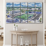 The Glass Bowl WaterColor 5 Panels B Mixed Canvas Prints, Extra Large, Toledo Ohio Watercolor