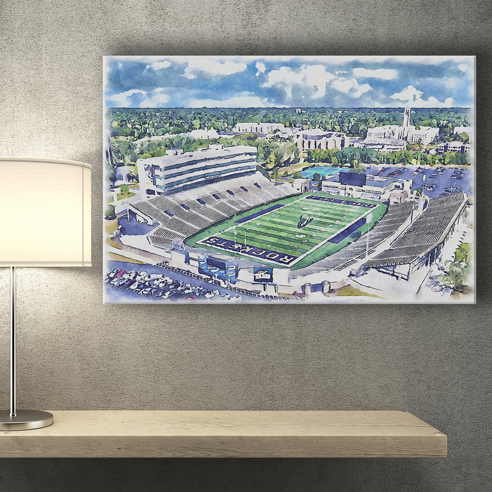 The Glass Bowl WaterColor Canvas Prints, Toledo Ohio Watercolor, Stadium Art Gifts