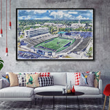 The Glass Bowl WaterColor Framed Canvas Prints, Toledo Ohio Watercolor, Stadium Art Gifts, Floating Frame