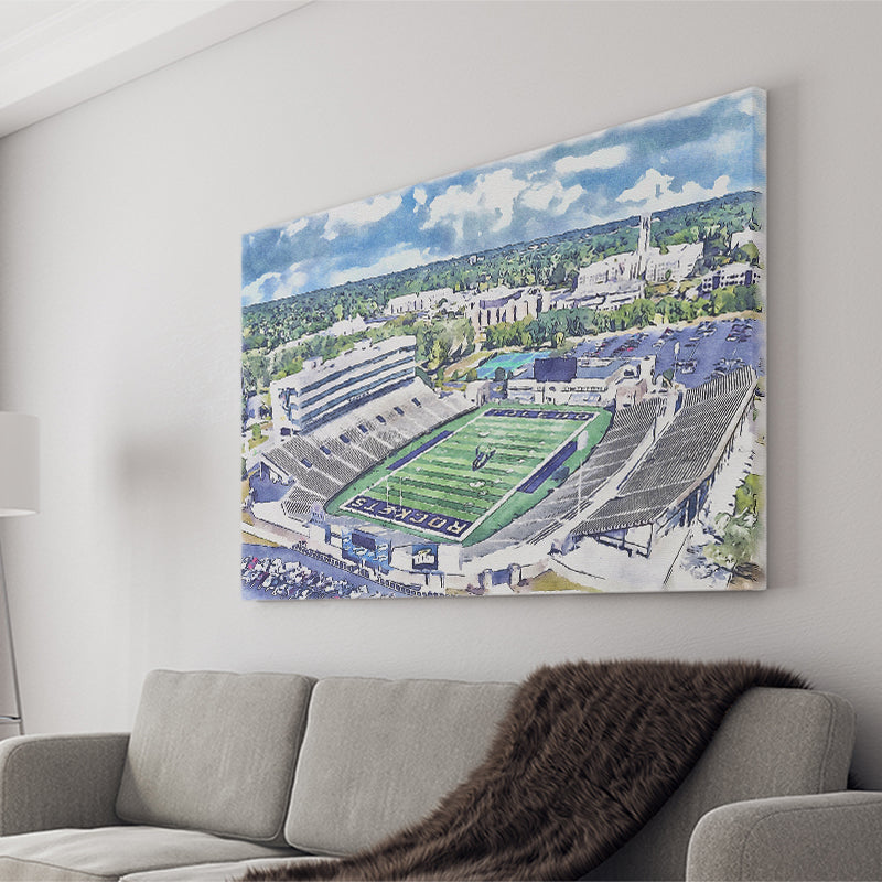 The Glass Bowl WaterColor Canvas Prints, Toledo Ohio Watercolor, Stadium Art Gifts