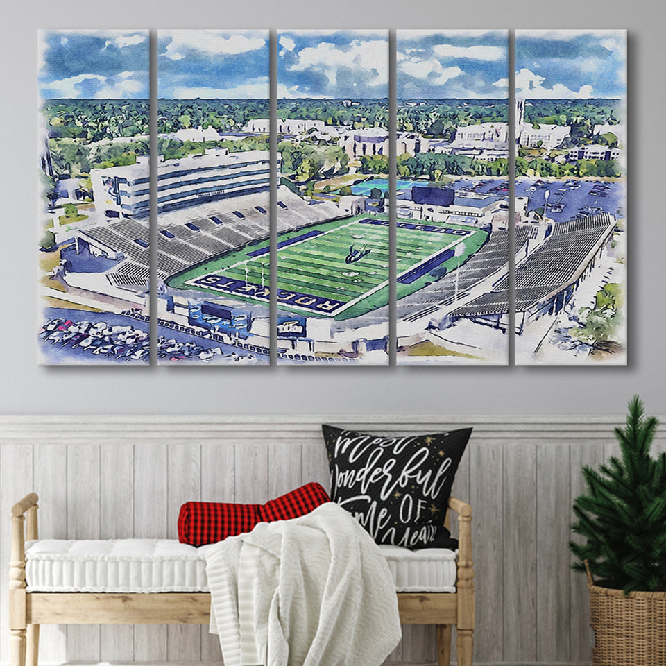 The Glass Bowl WaterColor 5 Panels B Mixed Canvas Prints, Extra Large, Toledo Ohio Watercolor