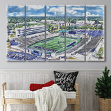The Glass Bowl WaterColor 5 Panels B Mixed Canvas Prints, Extra Large, Toledo Ohio Watercolor