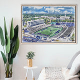 The Glass Bowl WaterColor Framed Canvas Prints, Toledo Ohio Watercolor, Stadium Art Gifts, Floating Frame