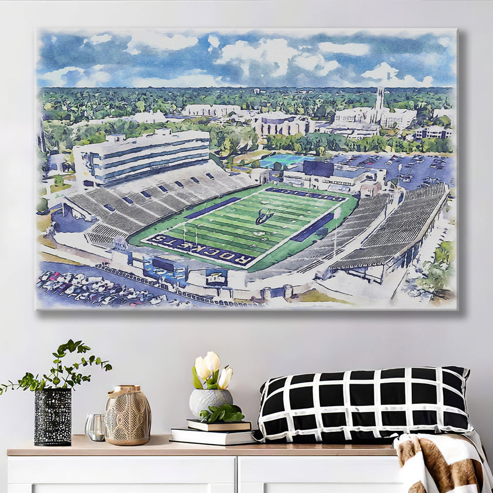 The Glass Bowl WaterColor Canvas Prints, Toledo Ohio Watercolor, Stadium Art Gifts